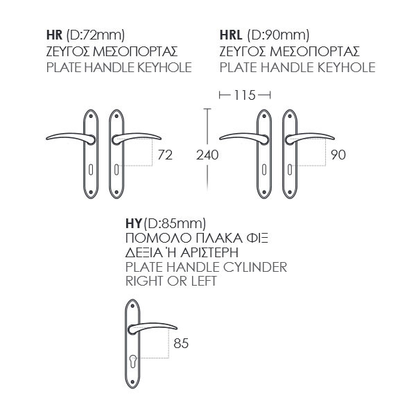 Conset C435 Πόμολο Μεσόπορτας Ματ Αντικέ