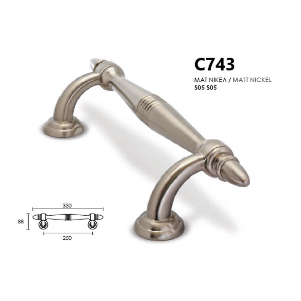 Conset C743 Λαβή Εξώπορτας Ματ Νίκελ