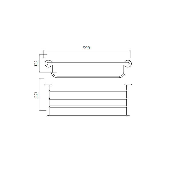 Imex Practic CAP003-05/BGM Black Gun Metal Πετσετοθήκη Ραφιέρα