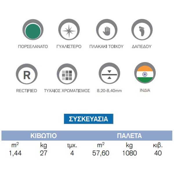 Kolossos Santiago Polished Πλακάκι Δαπέδου