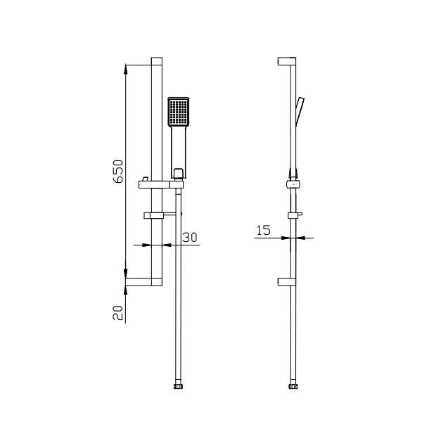 Karag Colonna Doccia CH008-N Nero Opaco Σέτ Βέργα Ντους