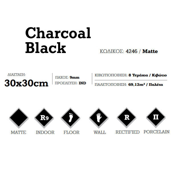 Corgres Charcoal Black 4246 Πλακάκι Δαπέδου