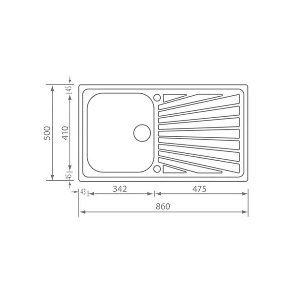 Sanitec Cometa 11413 Νεροχύτης Ανοξείδωτος Ένθετος