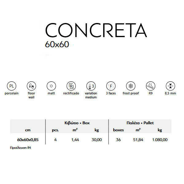 Karag Concreta White Πλακάκι Δαπέδου