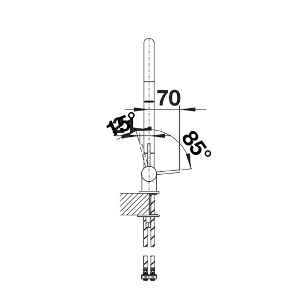 Blanco Coressa-F 521544 Chrome Μπαταρία Κουζίνας Πάγκου