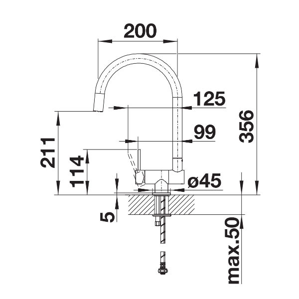 Blanco Coressa-F 521544 Chrome Μπαταρία Κουζίνας Πάγκου