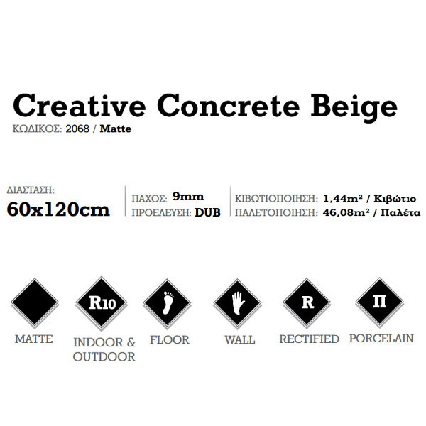 KSV Creative Concrete Beige 2068 Πλακάκι Δαπέδου