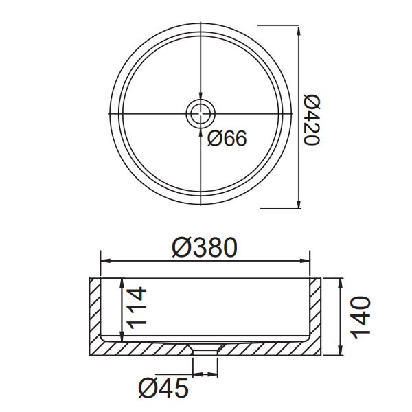 Fossil Luno DC 42-400 Marquina Nero Νιπτήρας Πέτρινος