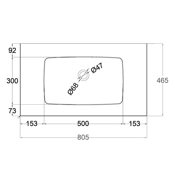 Elleci Deciso 80 Bianco Opaco Νιπτήρας Τεχνογρανίτης Επίπλου Μπάνιου