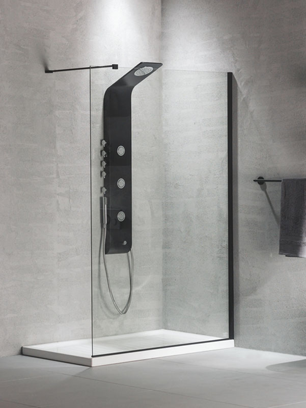 Devon Iwis Walk-In Black Matt Καμπίνα Παραβάν Ντουζιέρας
