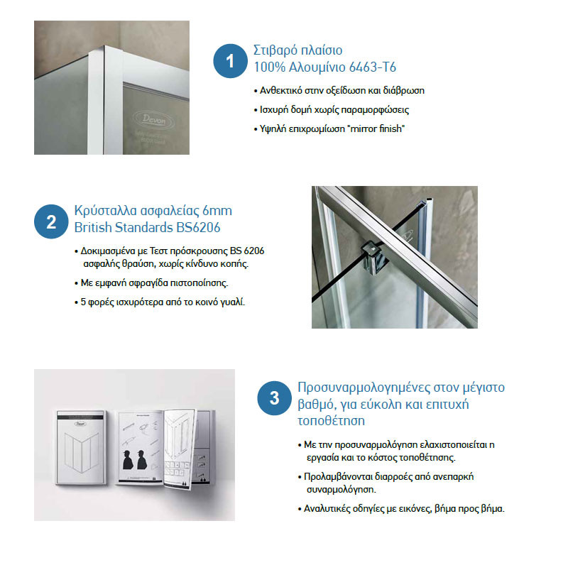 Devon Elli Corner Entry CL Καμπίνα Tετράγωνης Nτουζιέρας