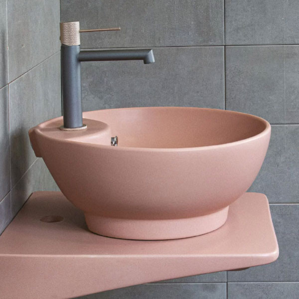 Adamidis Diamante 41 Rose Vintage Mat Νιπτήρας Χρωματιστός