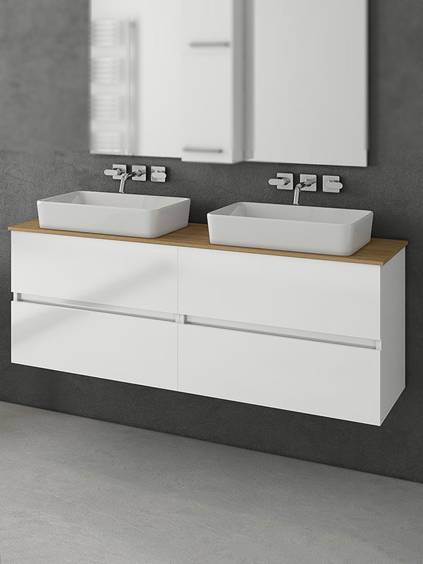 Drop Luxus 140 White Βάση Επίπλου Μπάνιου Με Νιπτήρα