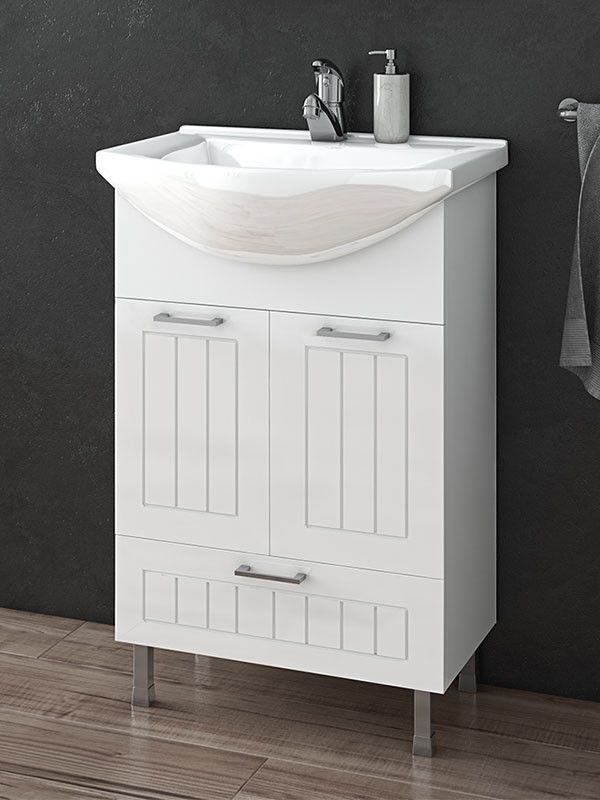 Drop Ritmo 55 White Βάση Επίπλου Μπάνιου Με Νιπτήρα