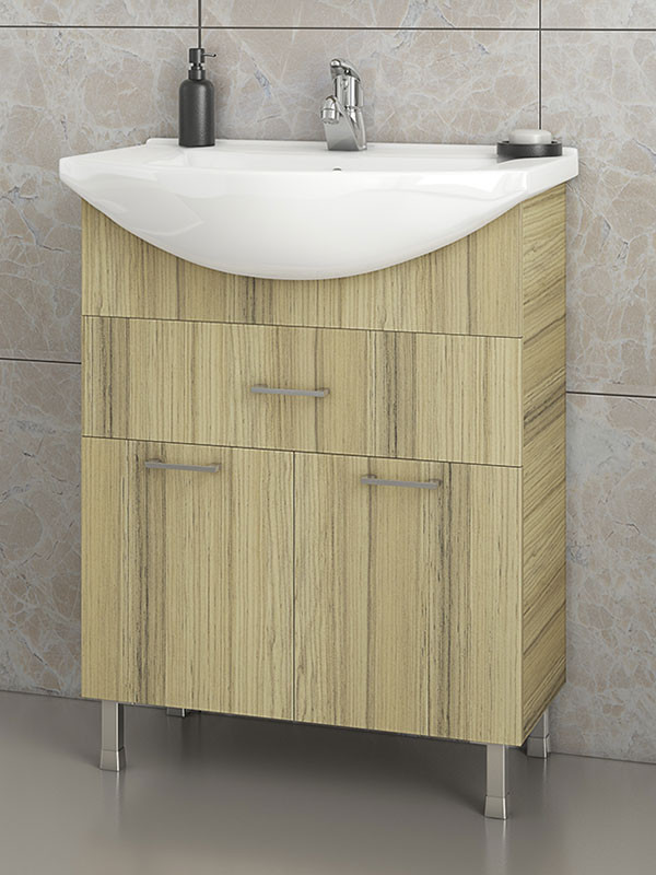 Drop Ritmo 65 Natural Oak Βάση Επίπλου Μπάνιου Με Νιπτήρα