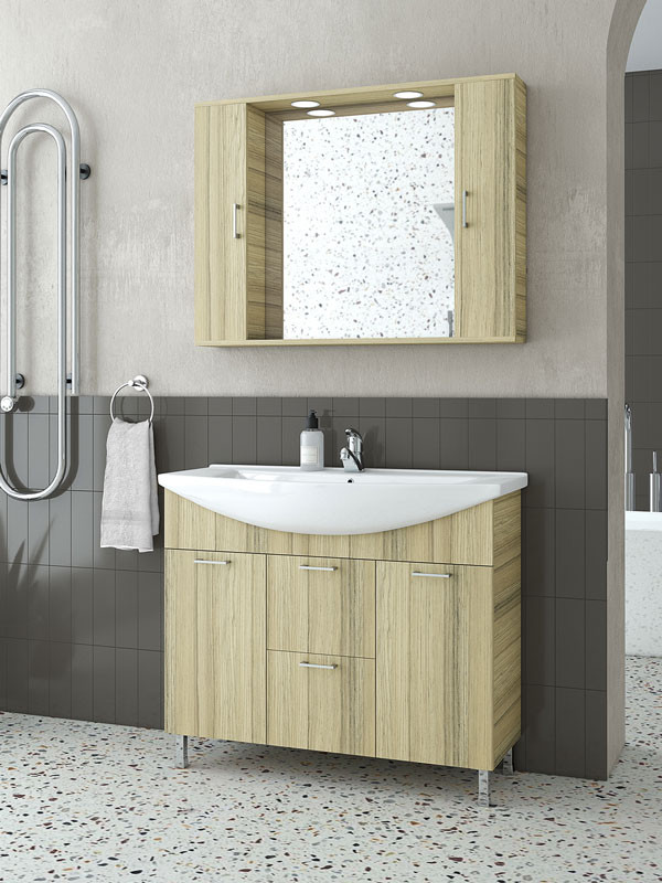 Drop Ritmo 95 Natural Oak Έπιπλο Μπάνιου Μελαμινικό