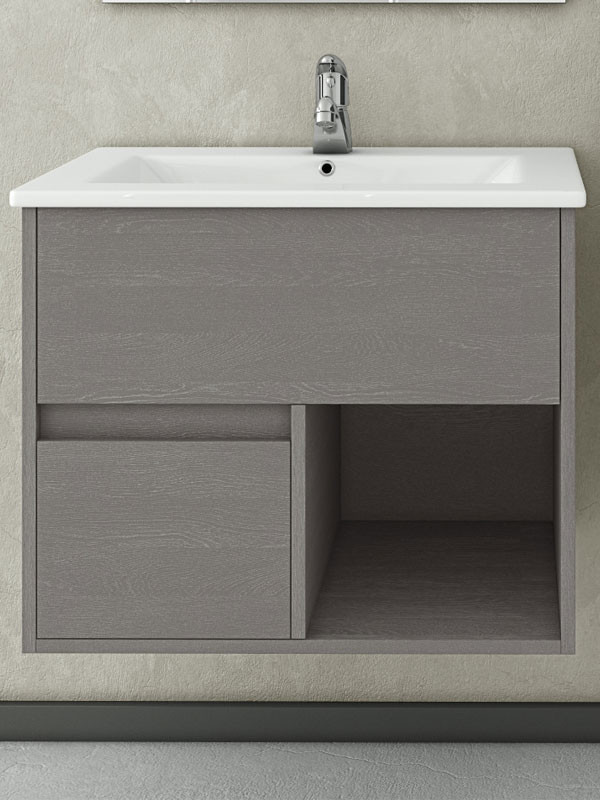 Drop Sorrento 65 Cement Wood Βάση Επίπλου Μπάνιου Με Νιπτήρα