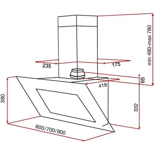 Teka DVT 68660 Black Ecopower Απορροφητήρας Καμινάδα