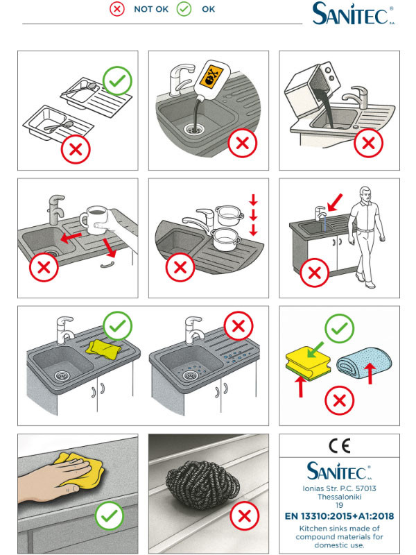 Sanitec Ultra 812 Nero Νεροχύτης Γρανίτης Ένθετος