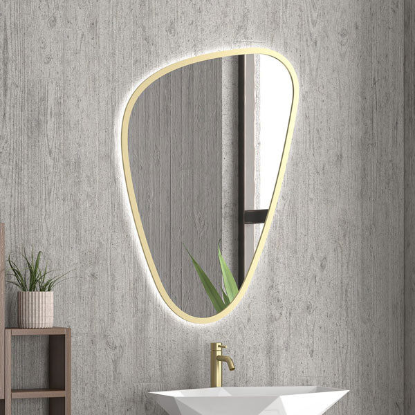 Karag Elena Gold Καθρέπτης Μπάνιου Με LED