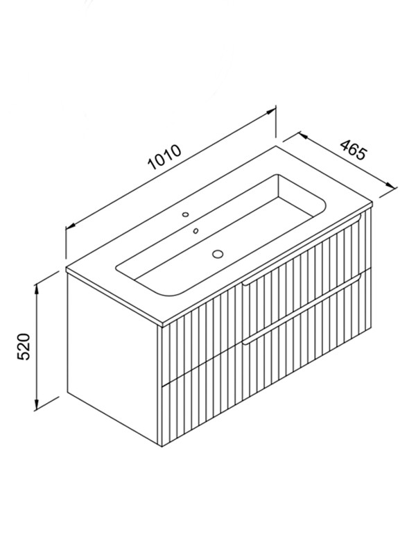 Martin Enza 100 Matte Anthracite Βάση Επίπλου Μπάνιου Με Νιπτήρα
