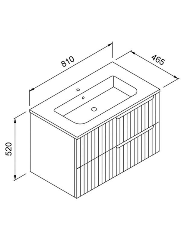 Martin Enza 80 Matte Anthracite Βάση Επίπλου Μπάνιου Με Νιπτήρα