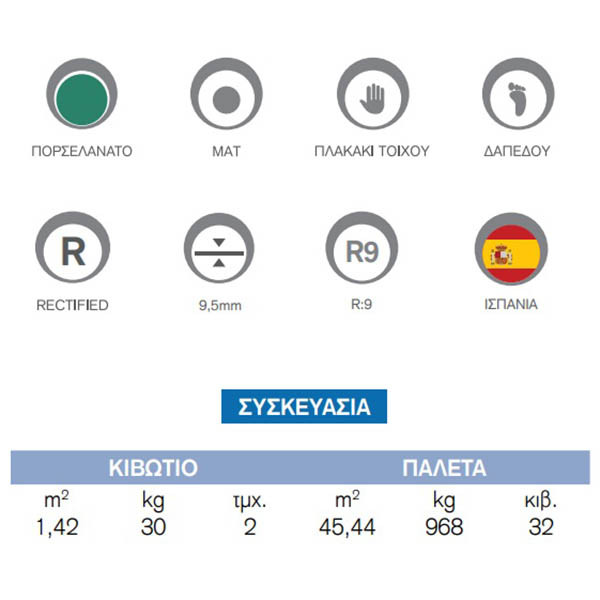 Kolossos Evora Gris Matt Πλακάκι Μπάνιου