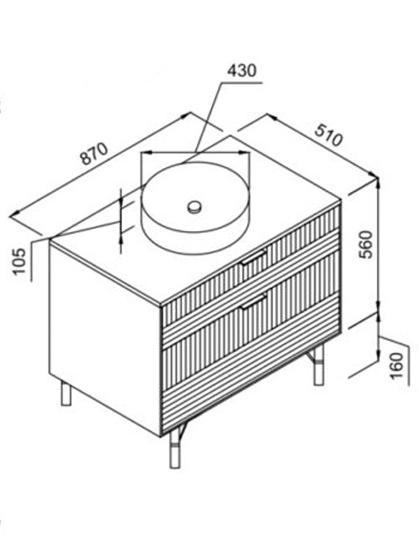 Martin Fiore 85 Matte White Βάση Επίπλου Μπάνιου Με Νιπτήρα