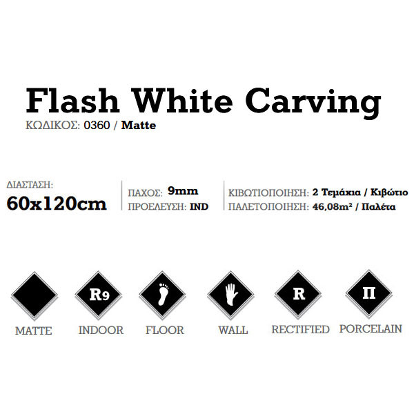 Corgres Flash White Carving 0360 Πλακάκι Δαπέδου