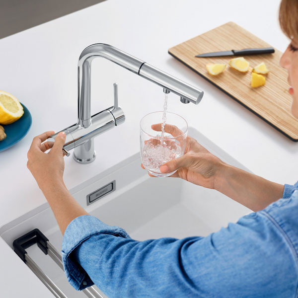 Blanco Fontas-S II Satin Dark Steel 527737 Μπαταρία Κουζίνας Αποσπώμενη