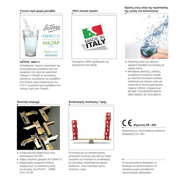 La Torre Elle Cross 38004-100 Chrome Μπαταρία Νιπτήρος Χαμηλή