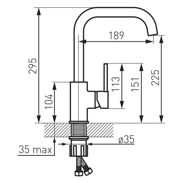 Ferro Freya BFR42B Graphite Μπαταρία Κουζίνας Πάγκου
