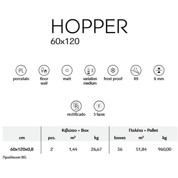 Karag Hopper Light Grey Πλακάκι Δαπέδου