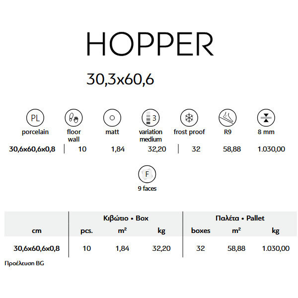 Karag Hopper Grey Πλακάκι Δαπέδου