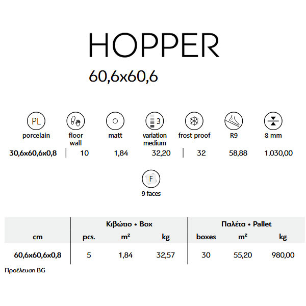 Karag Hopper Grey Πλακάκι Δαπέδου