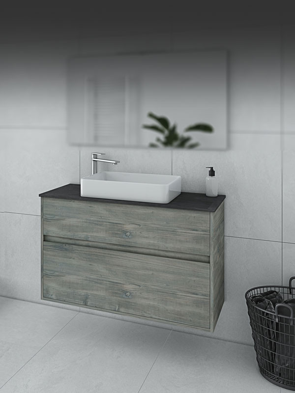 Drop Instinct 100 Smoked Oak Top Βάση Επίπλου Μπάνιου Με Νιπτήρα