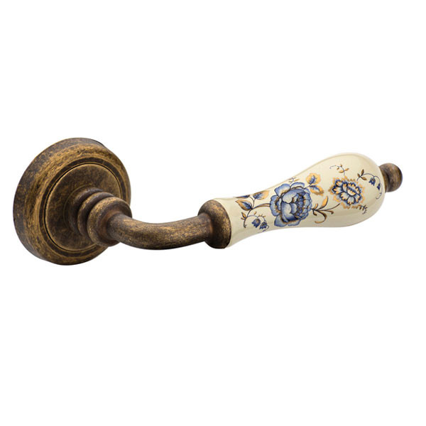 Roline Κ310-04 Πόμολο Εξώπορτας Αντικέ Μπλε