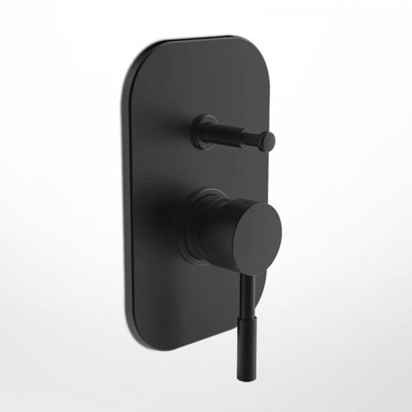 La Torre New Tech 12050R-400 Black Matt Επιτοίχιος Μίκτης Με Εκτροπέα