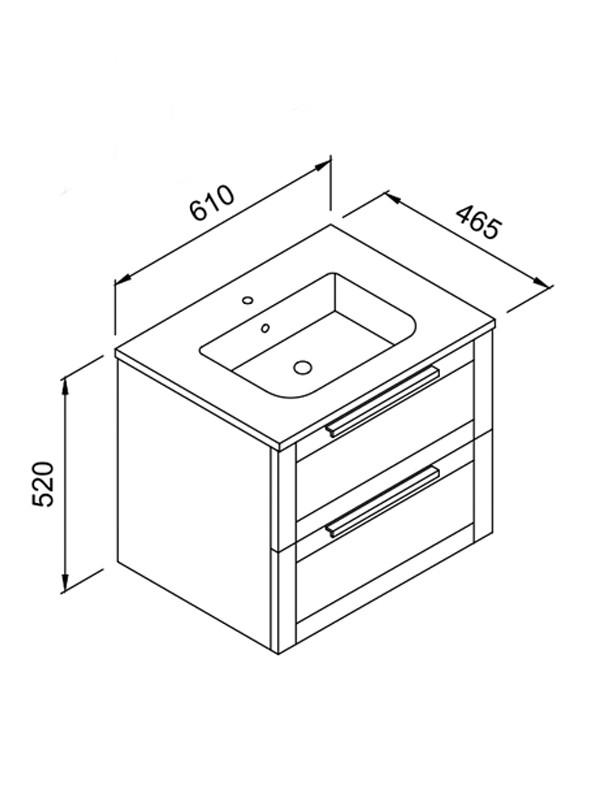 Martin Laguna 60 Matte White Βάση Επίπλου Μπάνιου Με Νιπτήρα