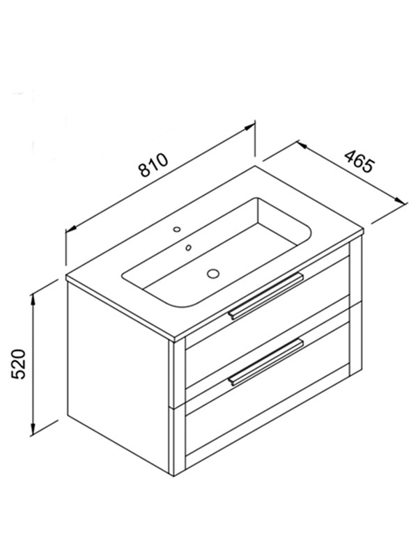 Martin Laguna 80 Matte Grey Βάση Επίπλου Μπάνιου Με Νιπτήρα