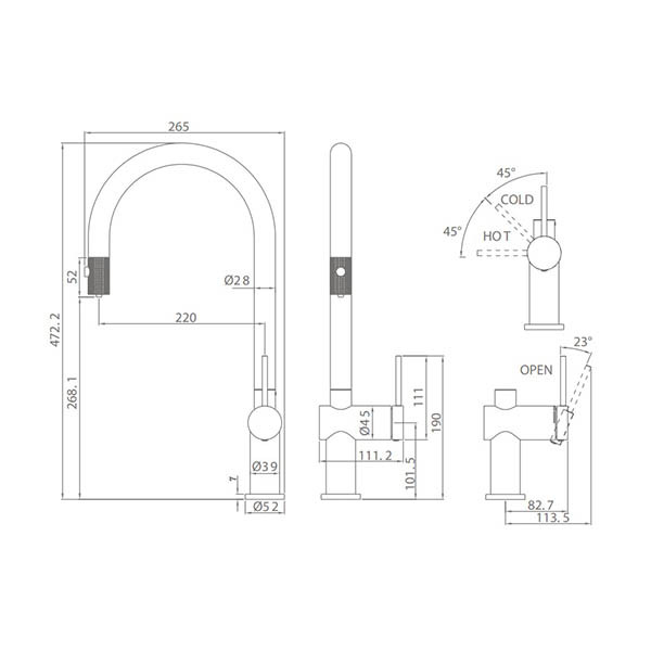 Imex Lazio GOS006/ORC Μπαταρία Κουζίνας Αποσπώμενη