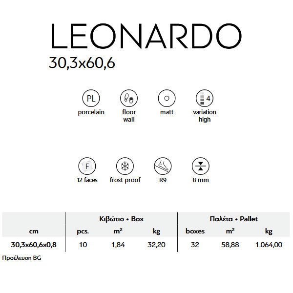 Karag Leonardo Brown Πλακάκι Δαπέδου Τύπου Ξύλου