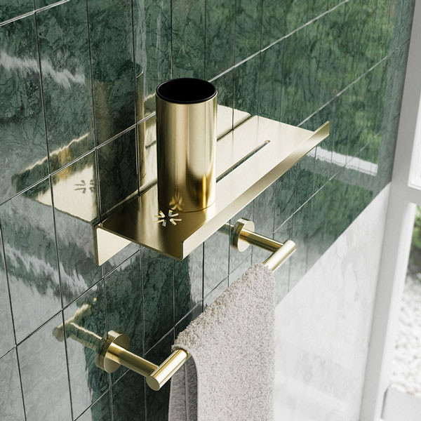 Verdi PVD Omicron Light Gold Brushed 302.23.42 Πετσετοθήκη Μονή