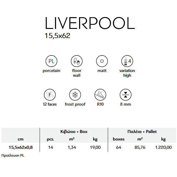 Karag Liverpool Dark Brown Πλακάκι Δαπέδου Τύπου Ξύλου