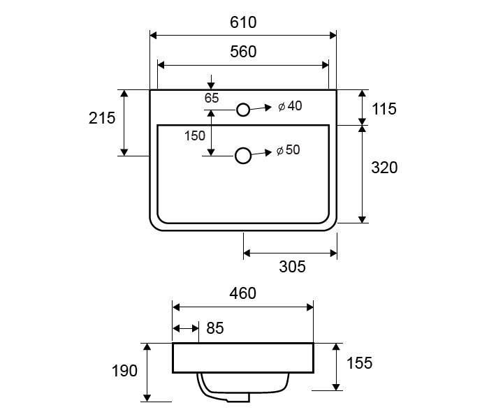 Karag LT 4025 Νιπτήρας Eπικαθήμενος