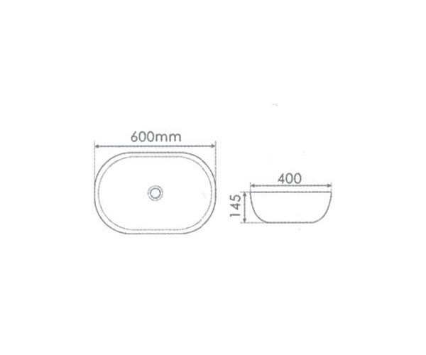 Ceramita M 60 I Black Matt Νιπτήρας Eπικαθήμενος