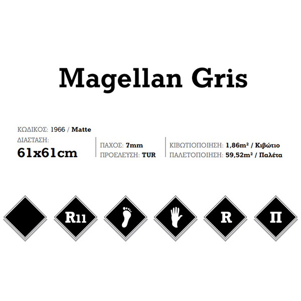 KSV Magellan Gris 1966 Πλακάκι Δαπέδου
