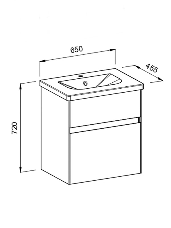 Martin Malaga 65 Matte White Βάση Επίπλου Μπάνιου Με Νιπτήρα