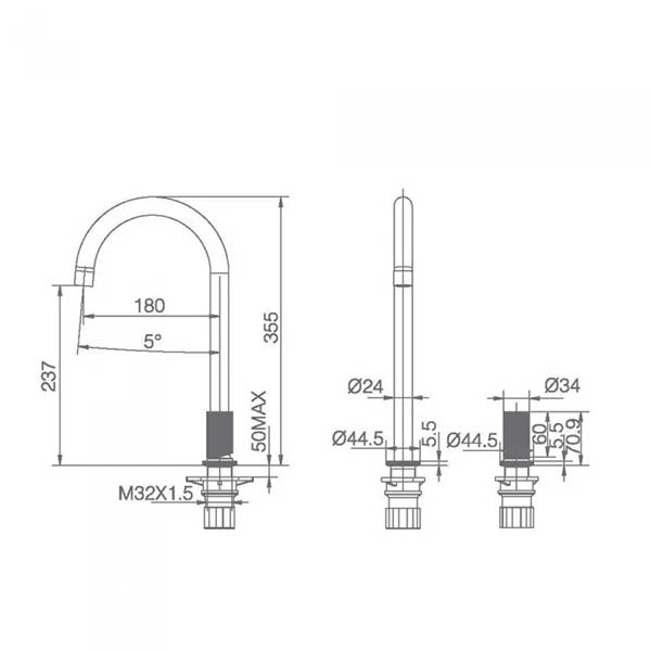 Imex Manacor GCM001/BL Μπαταρία Κουζίνας Πάγκου