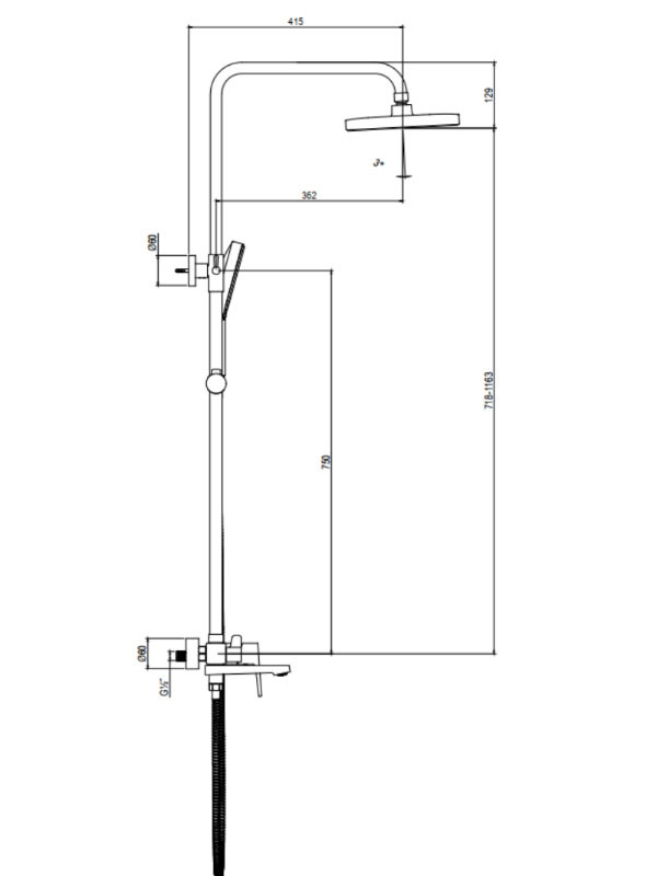 Eveberg Matador Στήλη Ντους Με Μπαταρία